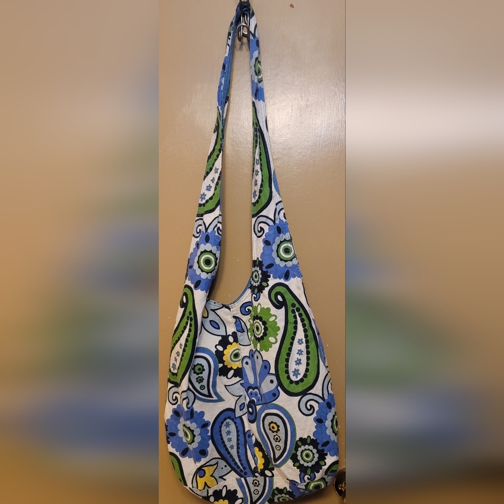 Paisley Floral Blue and Green Shoulder Bag